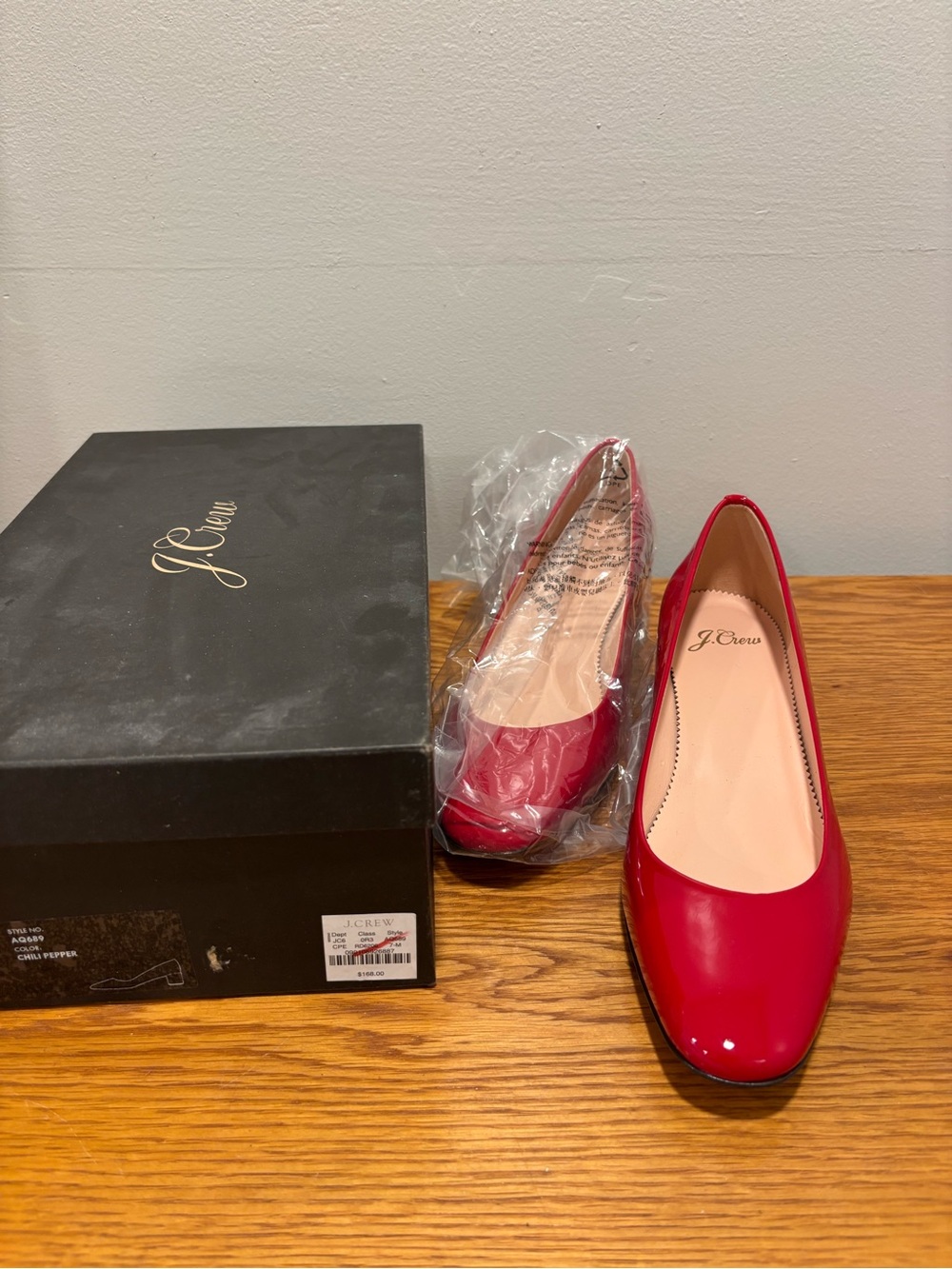 J. Crew Women’s Red Patent Classic Block Heel Pump